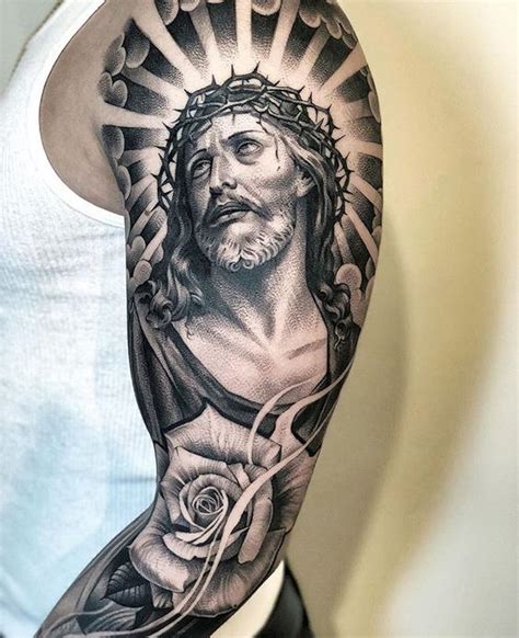 jesus christ tattoo sleeve|jesus sleeve tattoo designs.